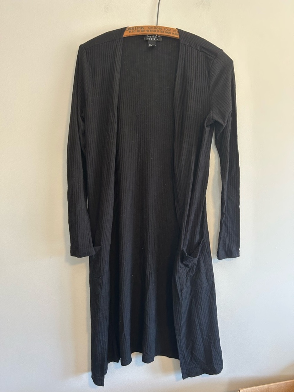 (3/$20) Streetwear Society small Black Ribbed Open-Front Long Sleeve cardigan
